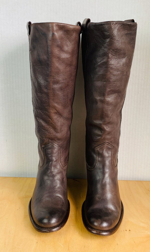 Paul Smith, Italy womens dark brown leather boots,