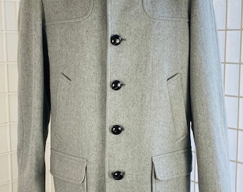 Vintage Pendleton Mens Gray Wool Coat, 42.