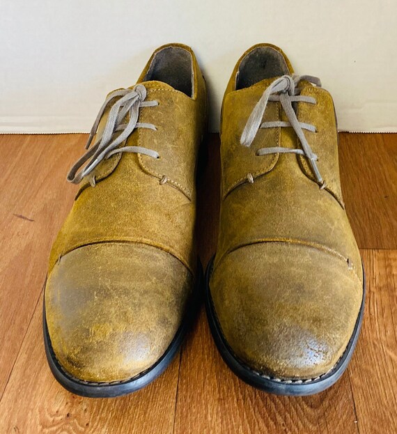 John Varvatos USA Mens Brown Leather Cap Top Oxfords, 12 M  display picture 1