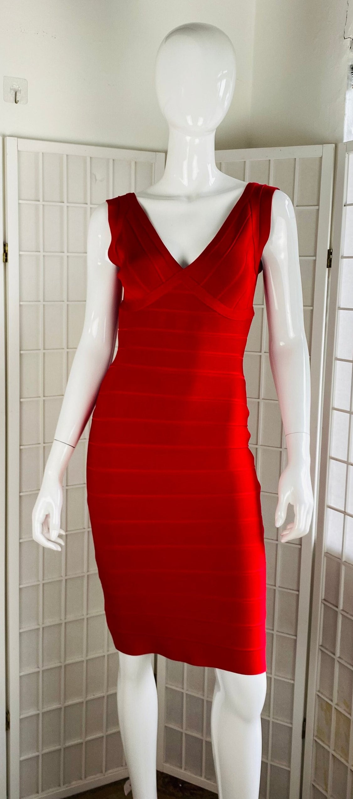 HERVE LEGER, Womens Karima Red Bandage Dress, M. - Etsy HERVE LEGER, Womens Karima Red Bandage Dress, M. - Etsy