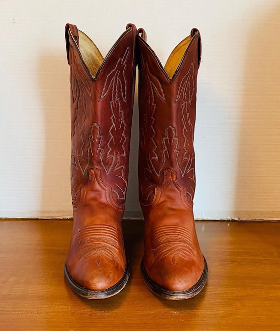 Vintage Dan Post Marlboro Mens Leather USA Hand Made Western  display picture 1