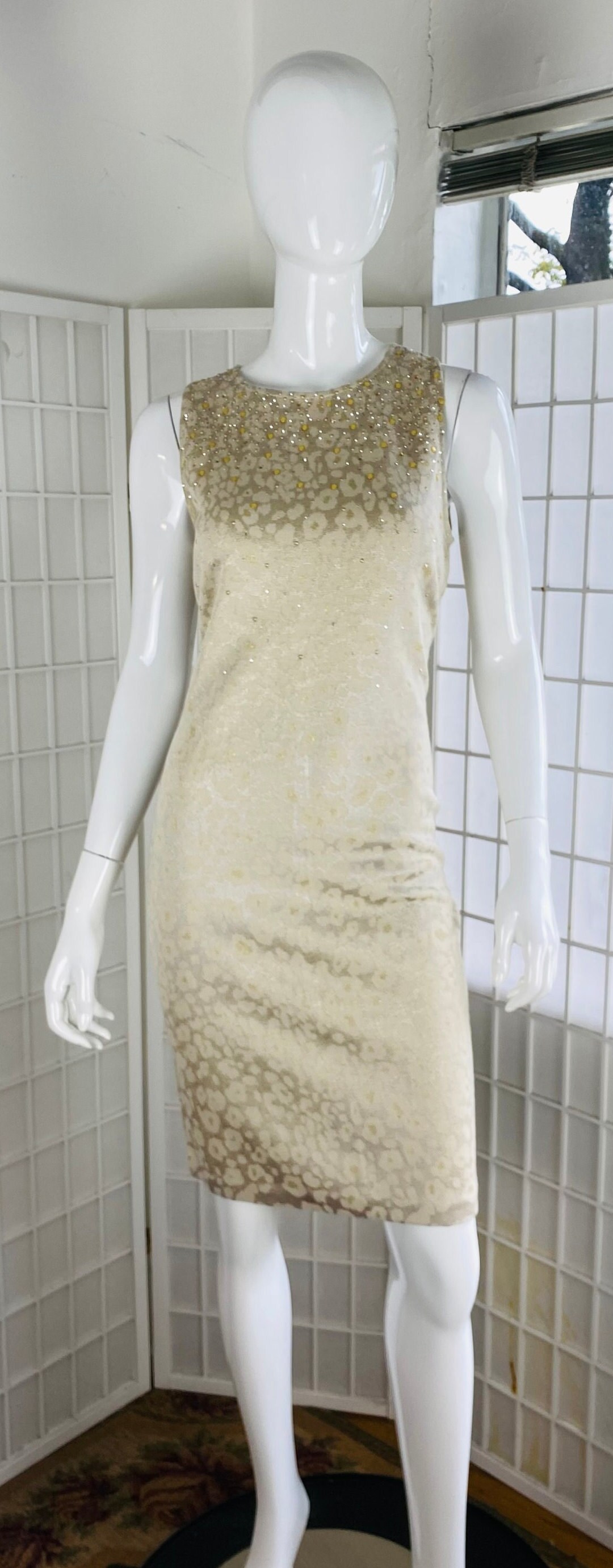 st john beaded dress Vintage St. John Beaded Knit Dress Camille Design SF
