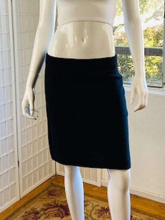 St John black rayon knit mini skirt, 4. - image 5
