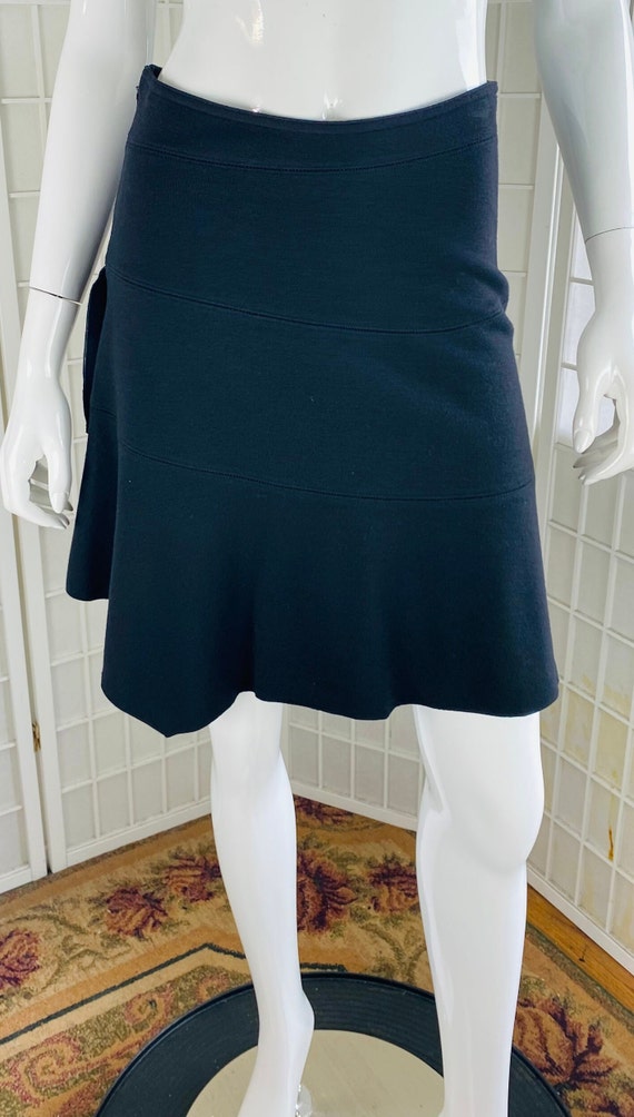 Vintage ALAIA, womens black asymmetrical skirt, 42