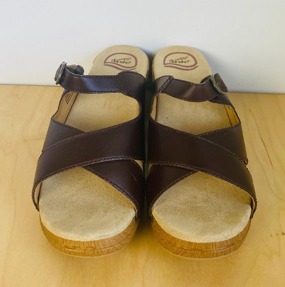 Dansko womens leather slides clogs, 41. - image 1