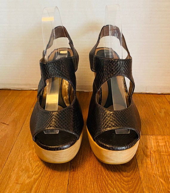 NWOB, MARNI Black Leather Mesh Accents Slingback S