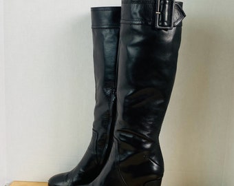 COSTUME NATIONAL, Womens Black Leather Boots, 9.5. - Etsy