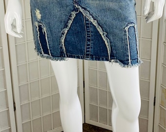 NWT, True Religion, Womens Blue Denim Mini Skirt,