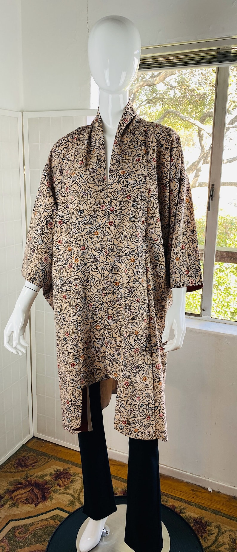 Vintage Japanese Silk Floral Kimono, Medium. Etsy