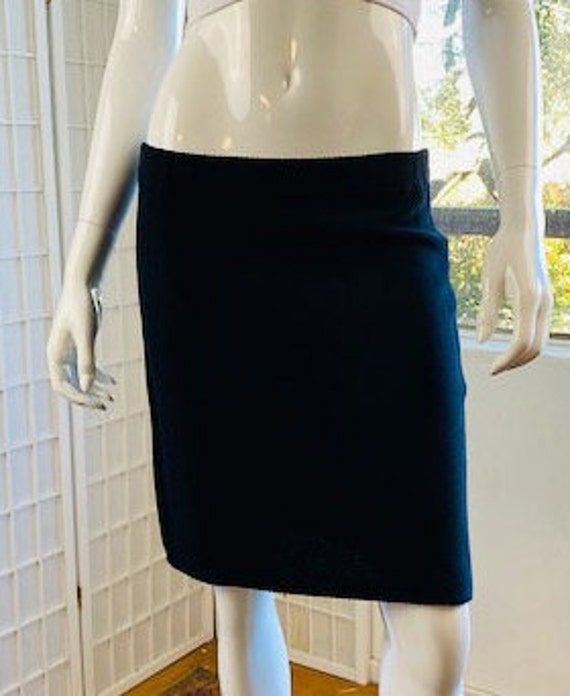 St John black rayon knit mini skirt, 4. - image 1