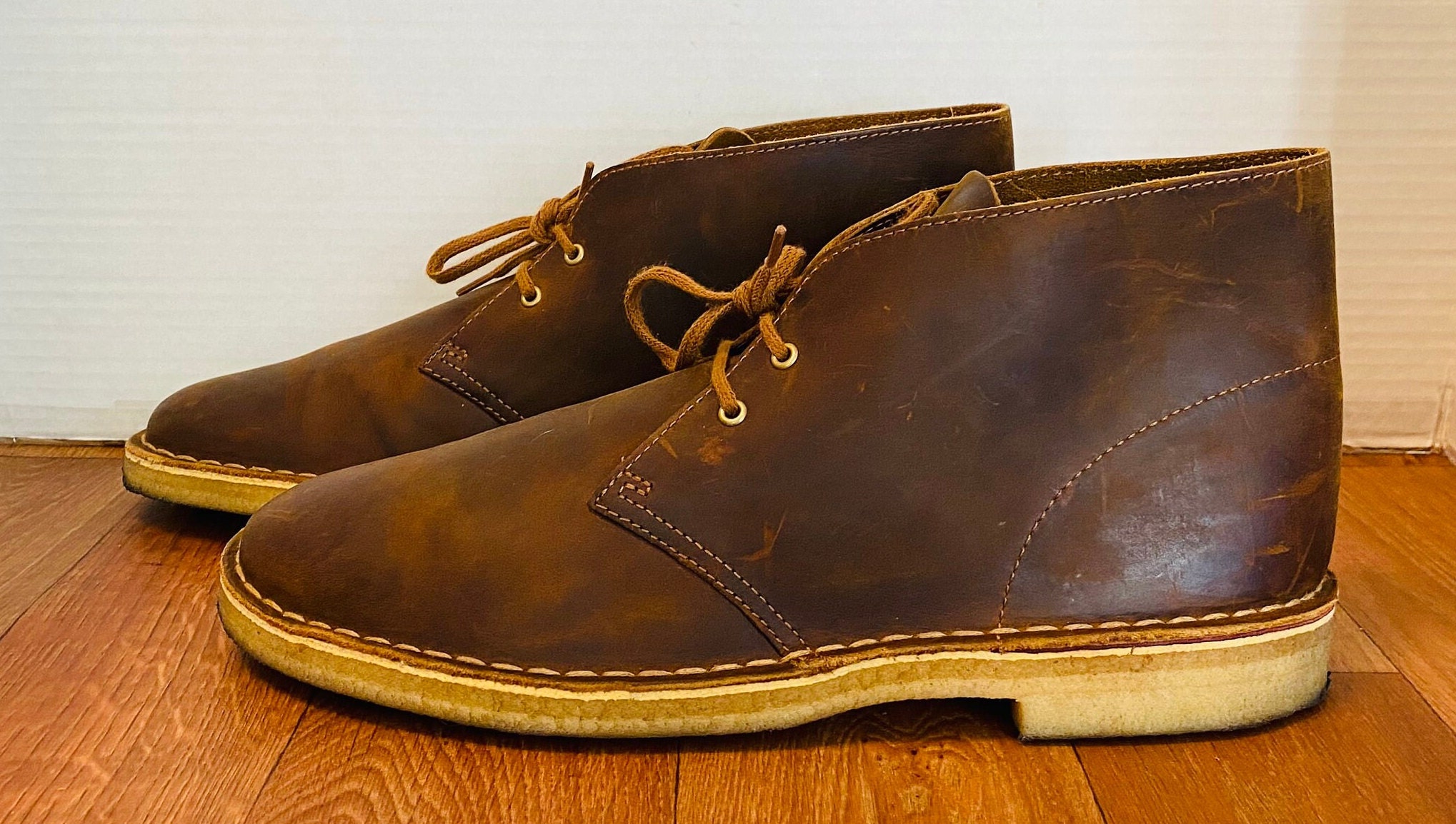clarks desert boots brown leather