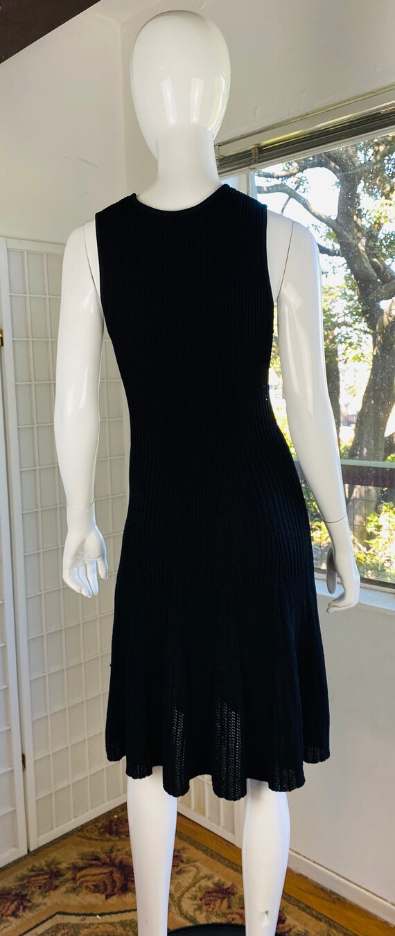 RONNY KOBO, Black Knit Scoop Neck Knee-Length Dress w/Liner, L