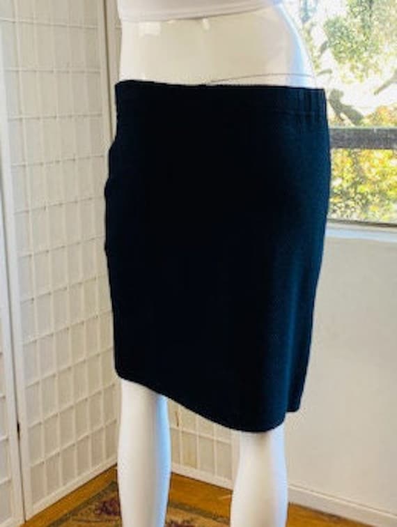 St John black rayon knit mini skirt, 4. - image 6