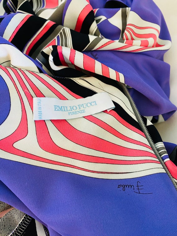 Emilio Pucci multi color jersey geometric design … - image 3