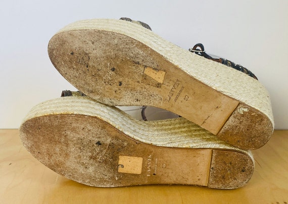 Vintage Lanvin, Paris, Esperdrille Wedge Shoe, 39… - image 6