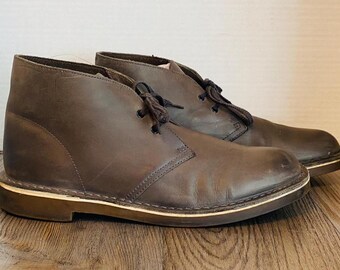 Clarks Chukka Men Bushacre Grey Ombre Leather Desert Boots  display picture 1