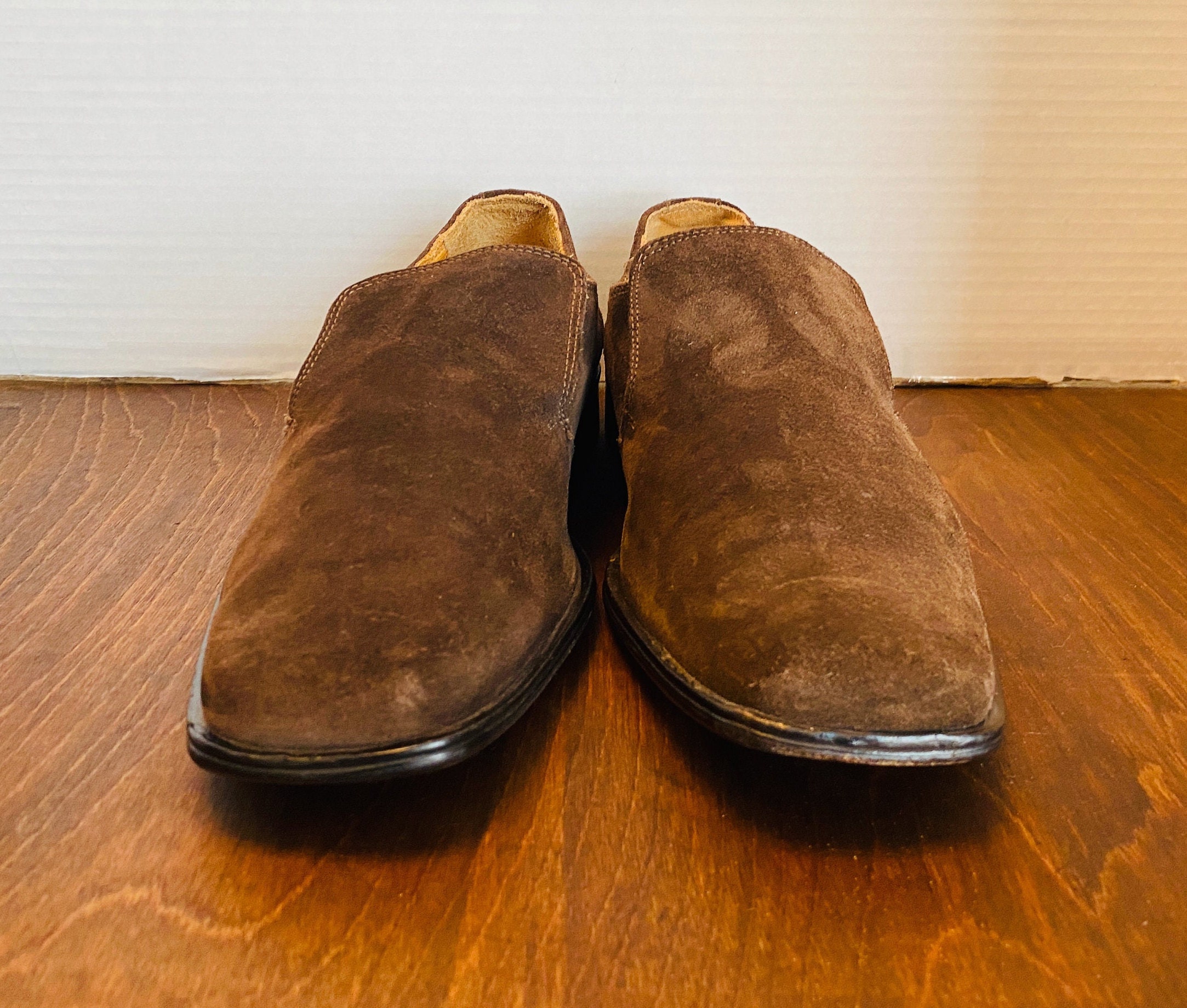 Mercanti Fiorentini Italy Made Mens 10 M Brown Suede Loafers 