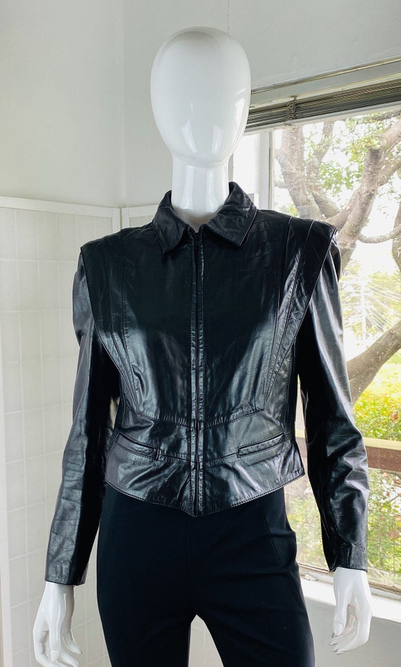 Vintage Leather Loft, womens black leather jacket 