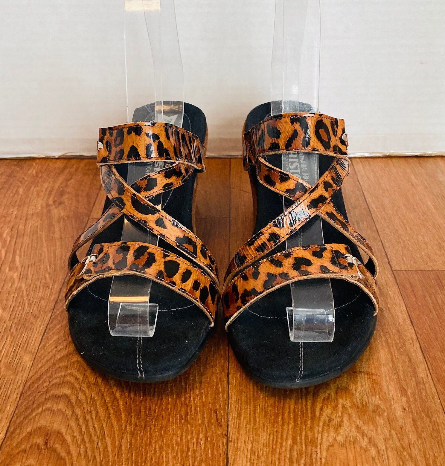 【ラプンツェル様用】NEGLECTED FIELDS / Mephisto Le Mephisto France Womens Cheetah Print Patent Leather Wedge Sandals