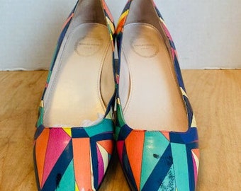 Emilio Pucci, Italy, Firenze Womens Patent Leather Ballet Flats, 37 / 7.