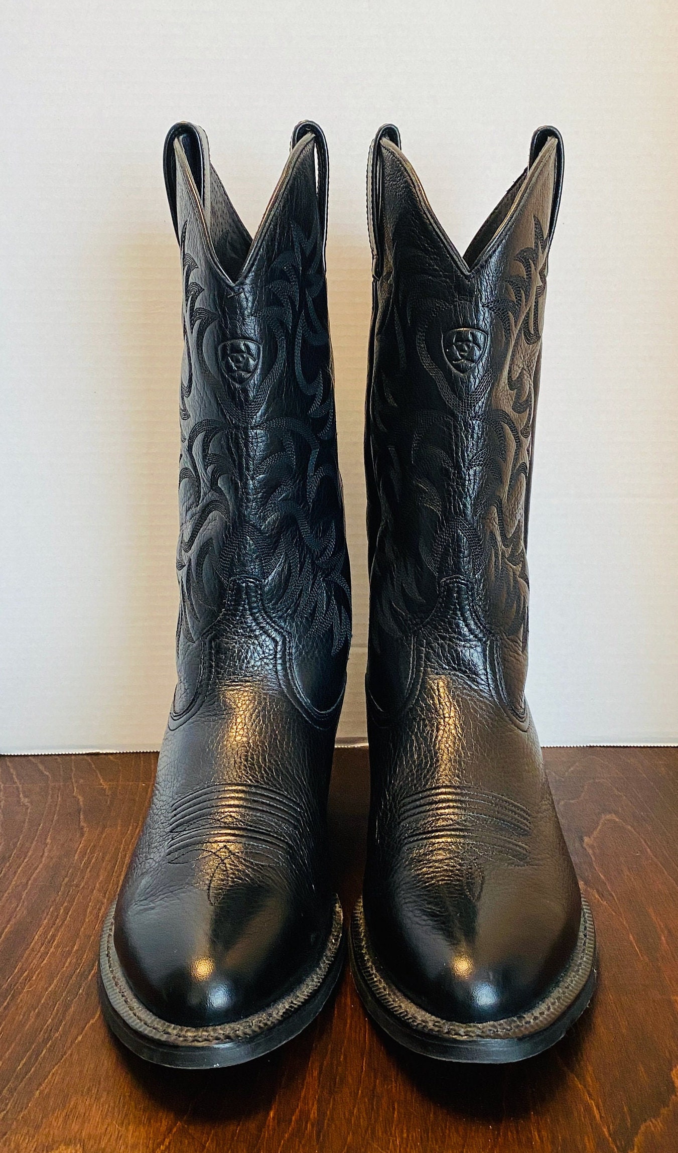 NWOB, Ariat Men's Black Leather Cowboy Boots, 9D. - Etsy