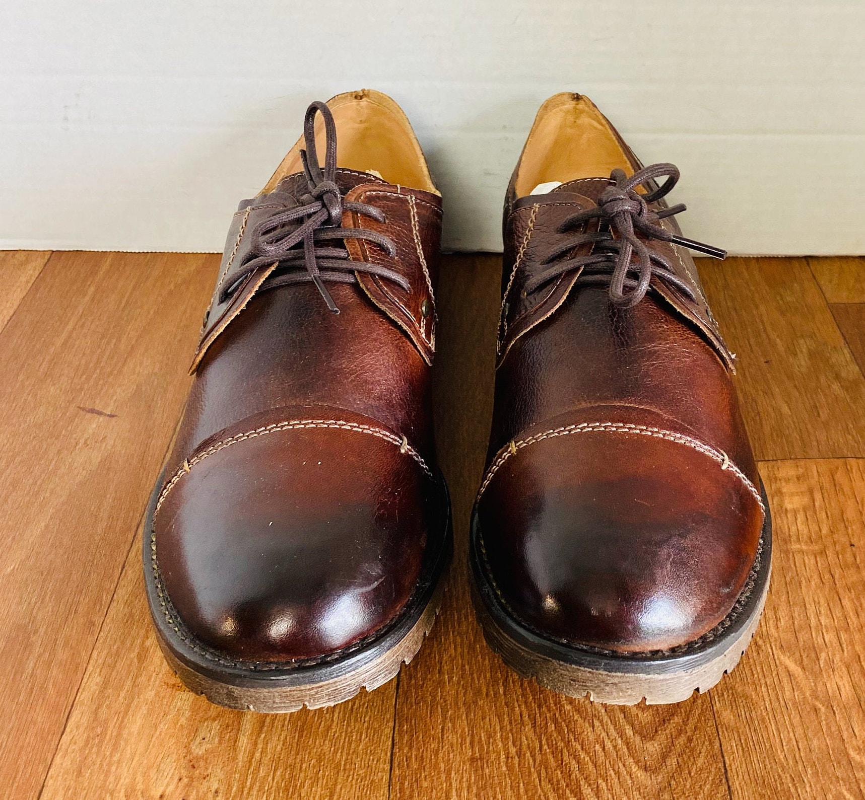 Bed Stu Regal Brown Leather Oxford Shoes Men\'s Size 8 Lace Up Handmade Brazil Dress Shoes – Bed|Stü main image 2