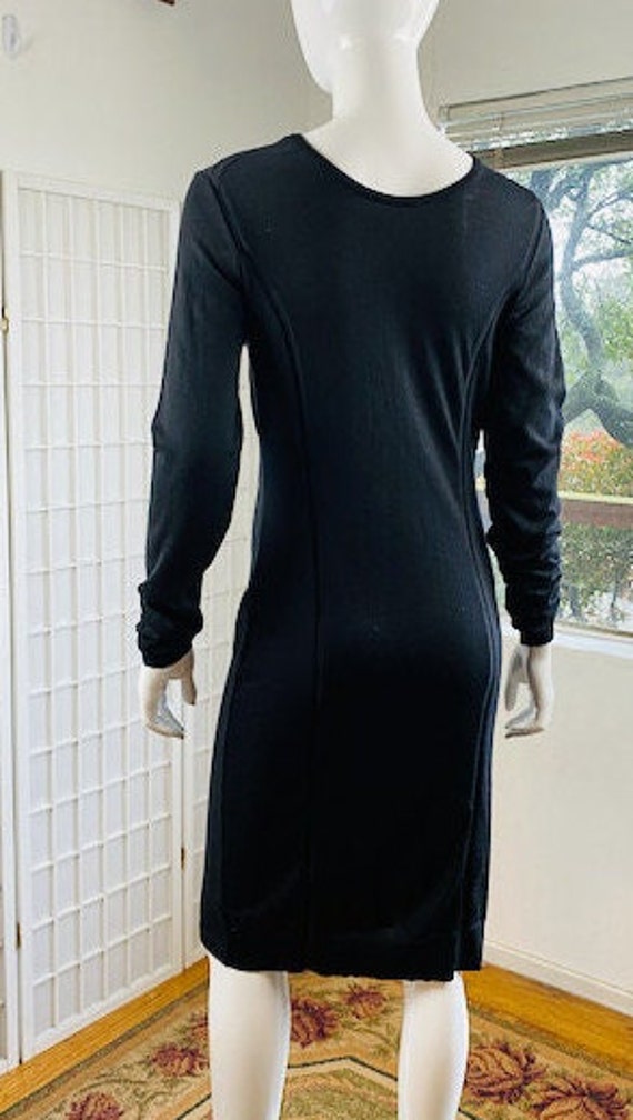 Vintage Balenciaga, Paris, black wool darted dres… - image 5