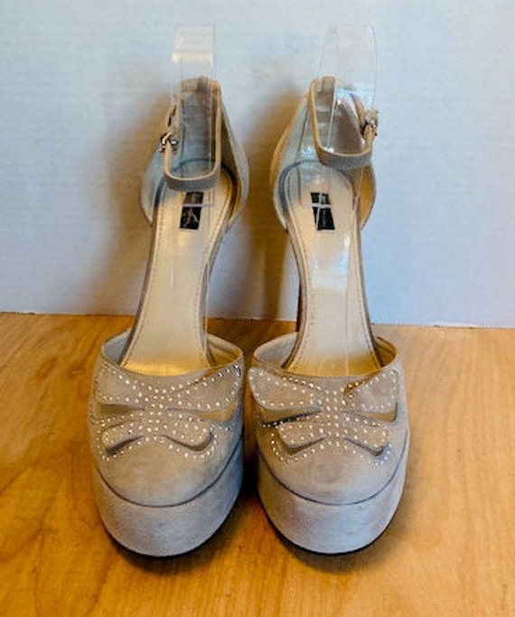 Marc Jacobs gray suede rhinestone studded Butterfl
