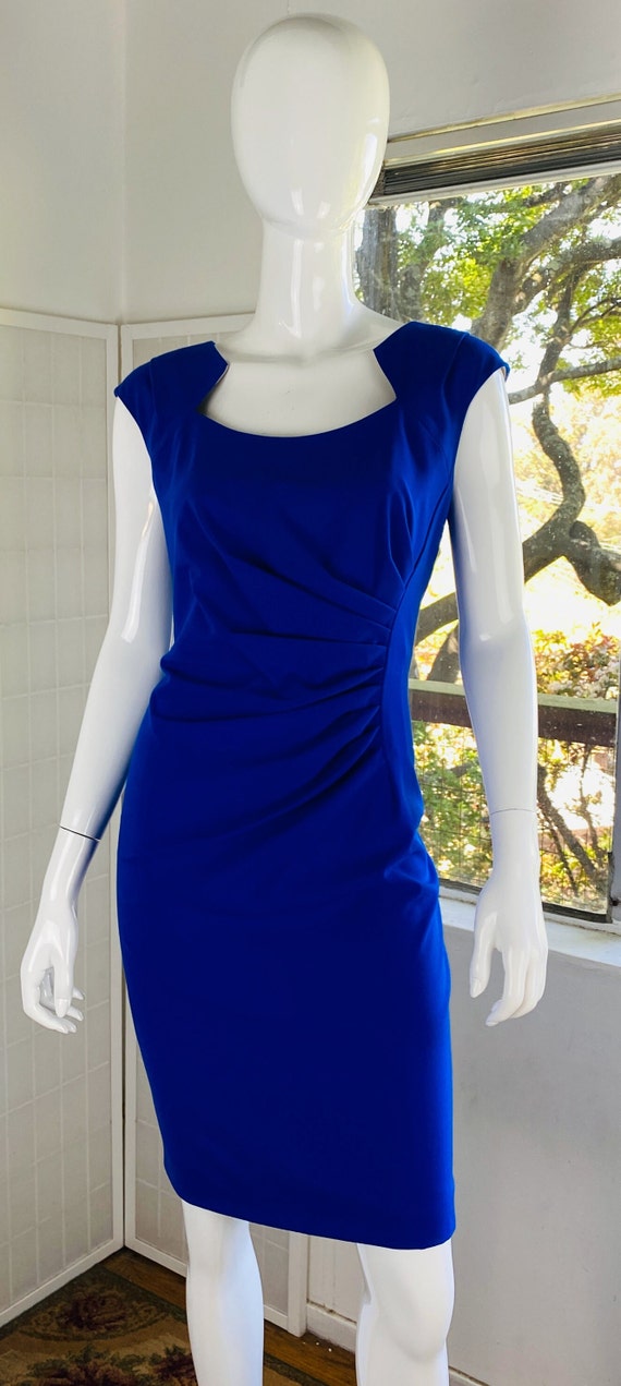 NWT, Dana Buchman cobalt blue ruched dress, 12.