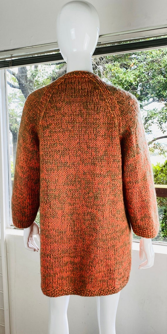 Vintage hand knit lined sweater, M. - image 3
