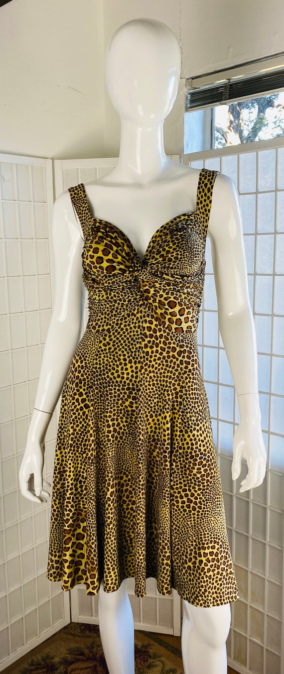 NORMA KAMALI, Animal Print Halter Dress, M.