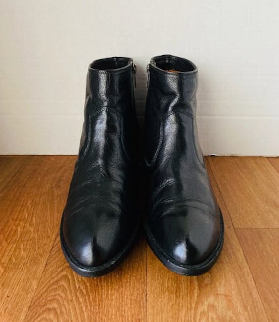 Frye Black Leather Womens Black Leather Ankle Booties… - Gem
