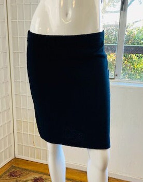 St John black rayon knit mini skirt, 4. - image 2