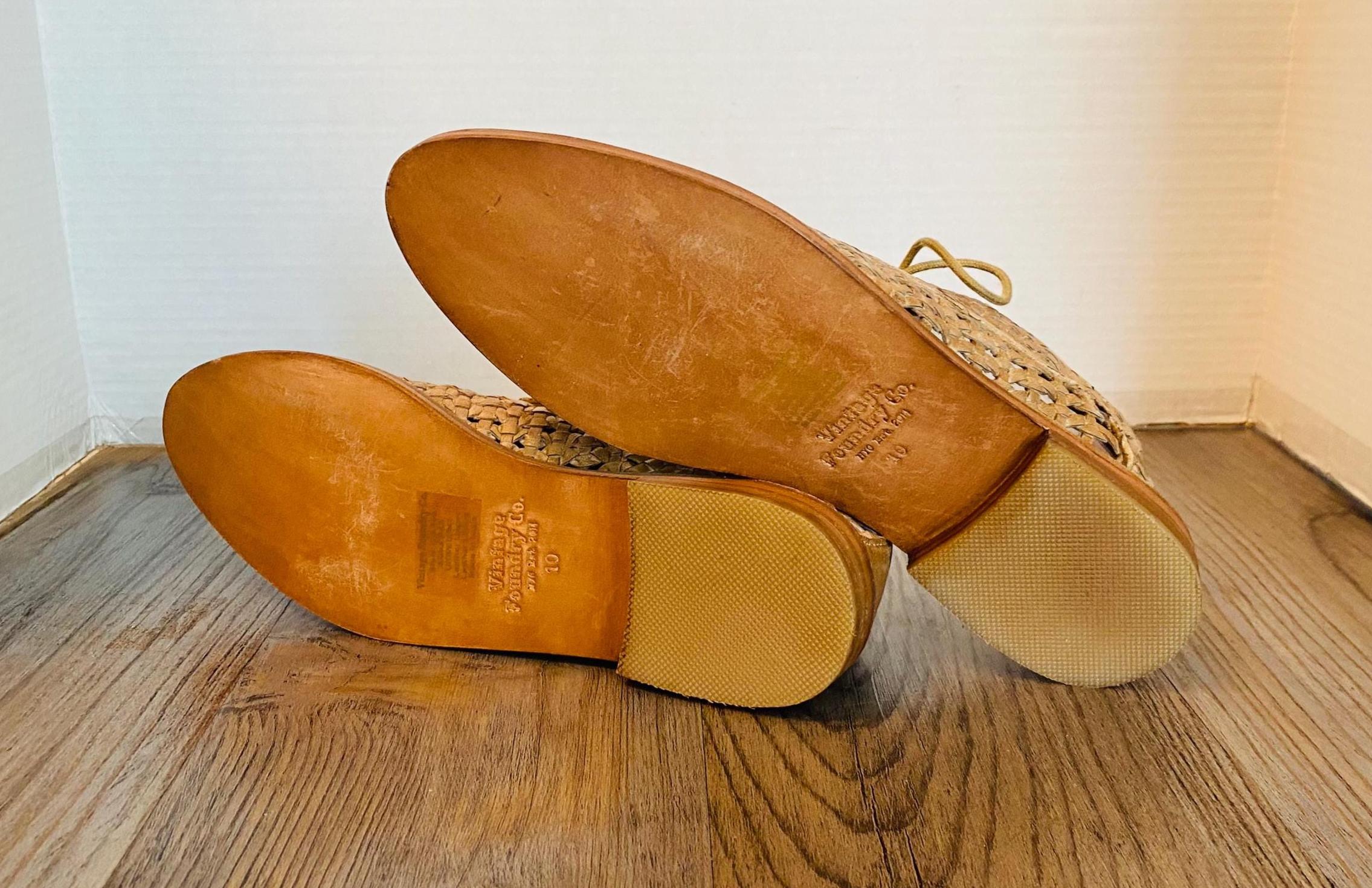 VINTAGE FOUNDRY LEATHER & WOVEN TASSEL LOAFER SIZE 9.5 Woven Tassel Loafer 80299 Forest – Old Sole main image 4