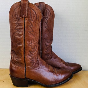 Dan Post Mens Leather Tall Pull on Cowboy Western Boots 8D. - Etsy