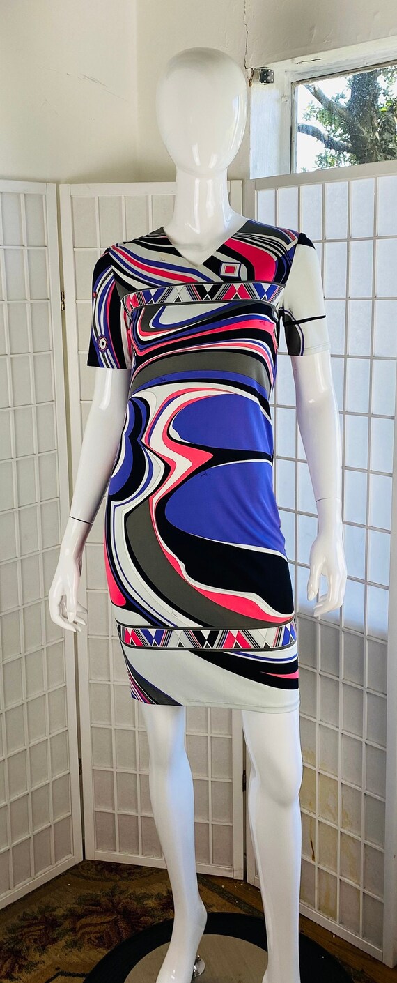 Emilio Pucci multi color jersey geometric design … - image 1