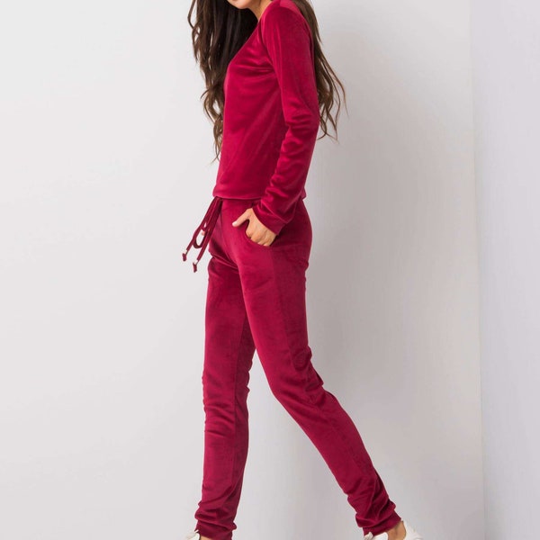 2 Piece Set Women Stacked Flared jogger Velvet Velour Tracksuits Hoodie