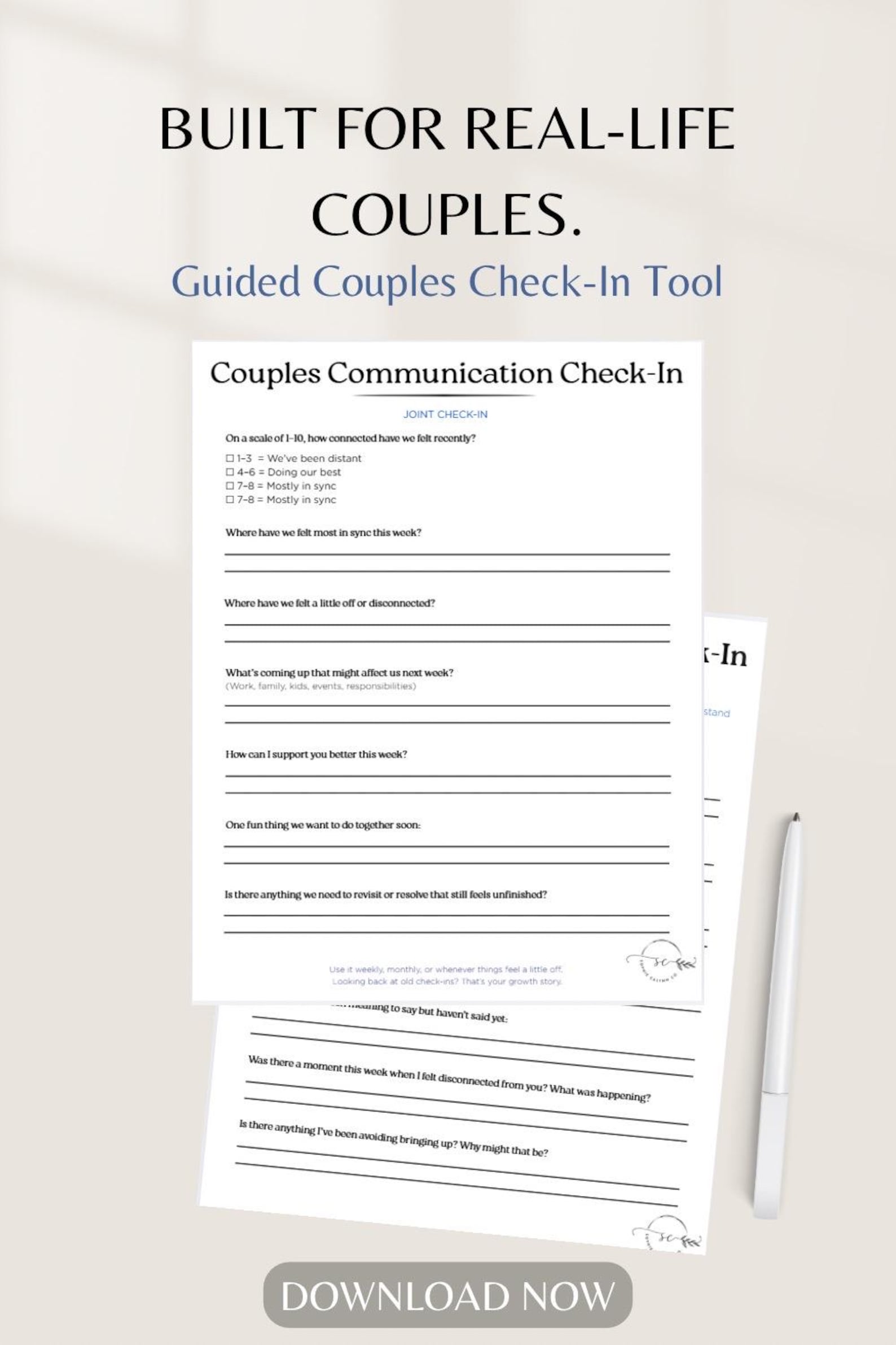 Couples Communication Check-in – Printable PDF - Etsy
