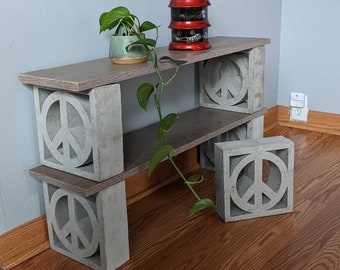 Peace sign breeze block / cinder block