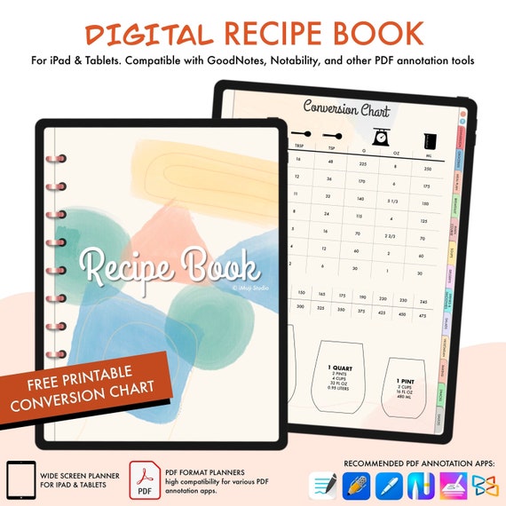 Digital Recipe Book for Ipad/tablet Meal Planner 240 Recipes Etsy UK