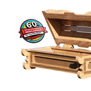 Arquivos de laser para baú de tesouro/Arquivos de caixa celta pirata viking EPS DXF SVG/Modelo para arquivo de caixa laser/glowforge/arquivos de caixa de joias