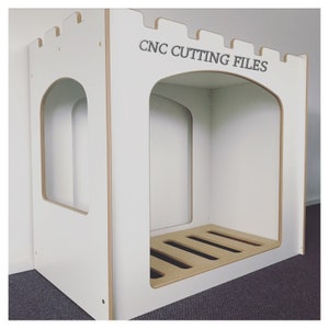 CNC files for castle toddler cubby bed / Full plan pdf and cnc files dxf, svg, eps