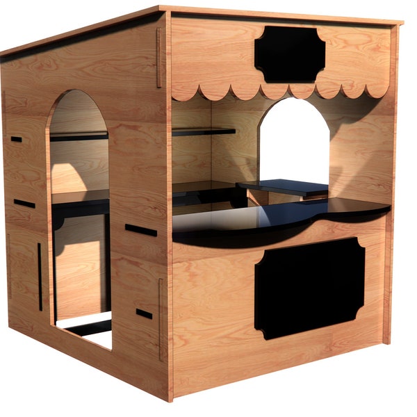 Cubby house parco giochi per bambini progetto cnc / dxf, eps, svg