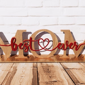 Archivos cortados con láser La mejor mamá del mundo / archivo vectorial Día de la Madre / Día de la Madre Archivos cortados con láser SVG DXF EPS / archivo glowforge