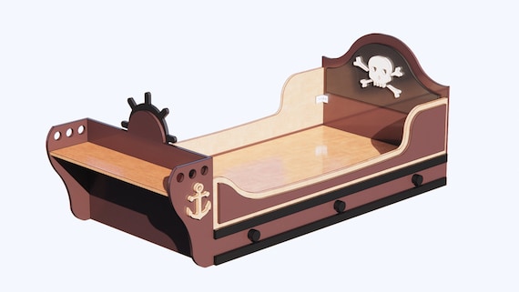 CNC Project Pirate Boat Bed DXF File Pdf Assembly Instruction