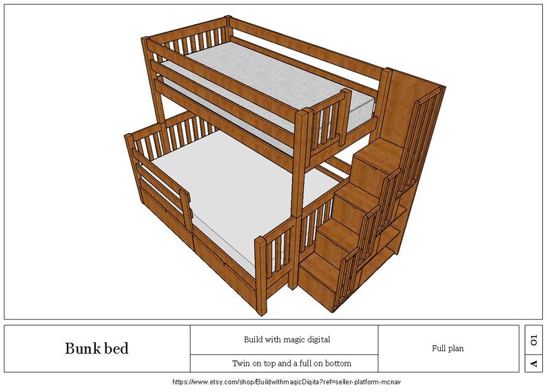 Bunk Beds Plan How to Build / Full Plan PDF / Instruction for Etsy Canada