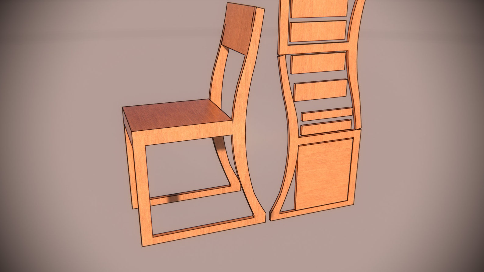 One board kitchen chair Full plan how to build with minimum Etsy