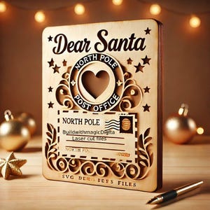 Caro Babbo Natale Lettera al Polo Nord - File tagliati al laser (DXF, SVG, EPS)