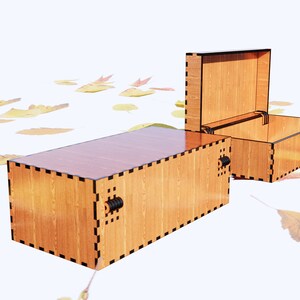 Caixa de lembrança cortada a laser 200x100/arquivos a laser caixa de dobradiça EPS DXF SVG arquivo vetorial / Modelo para laser / arquivo de caixa glowforge / arquivos de caixa de joias