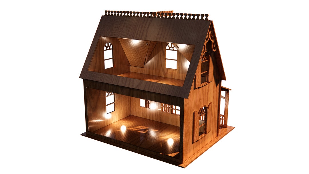 Dollhouse Laser Cut File / Wooden Puzzle Dxf, Pdf, Svg / Cnc Laser Cut